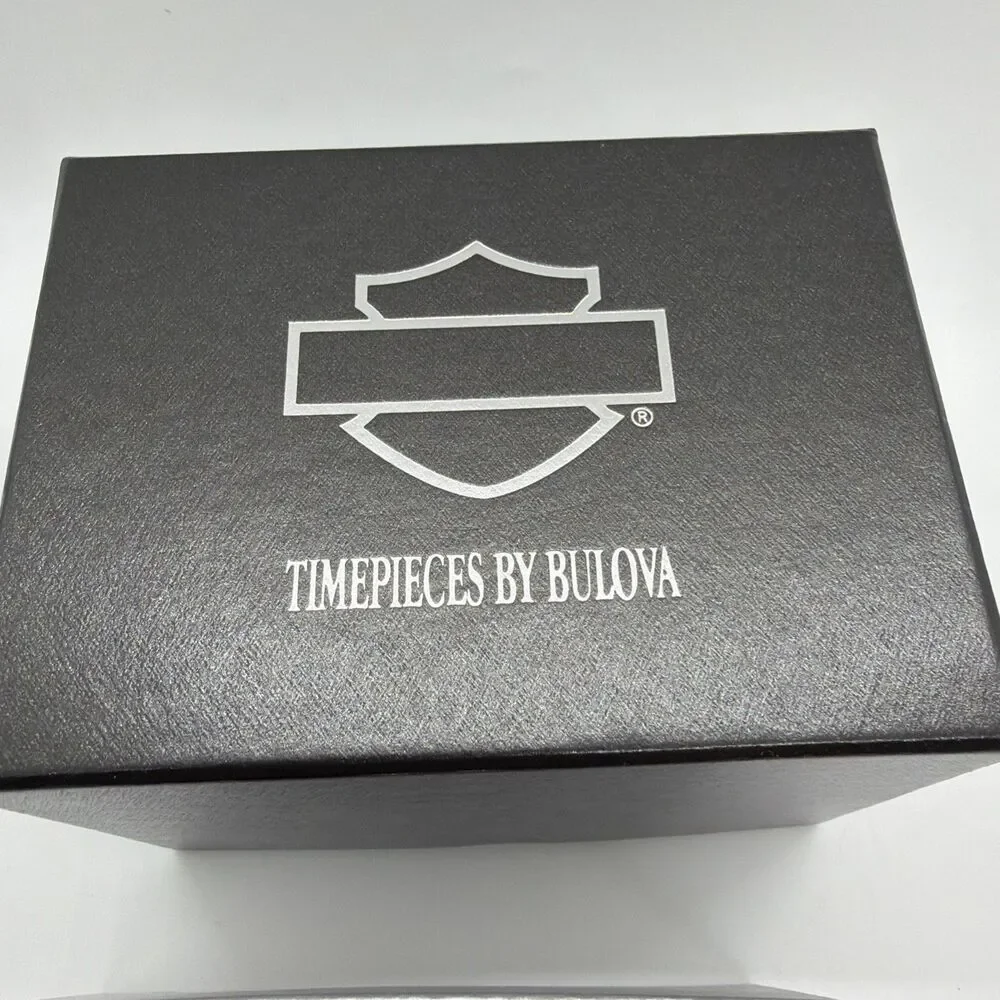 20034 Harley-Davidson Women's Bulova Silver Tone Metal Band Watch- 76L15- NIB